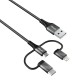 Trust 23572 cable USB 1 m 2.0 USB A USB C/Micro-USB B/Lightning Negro